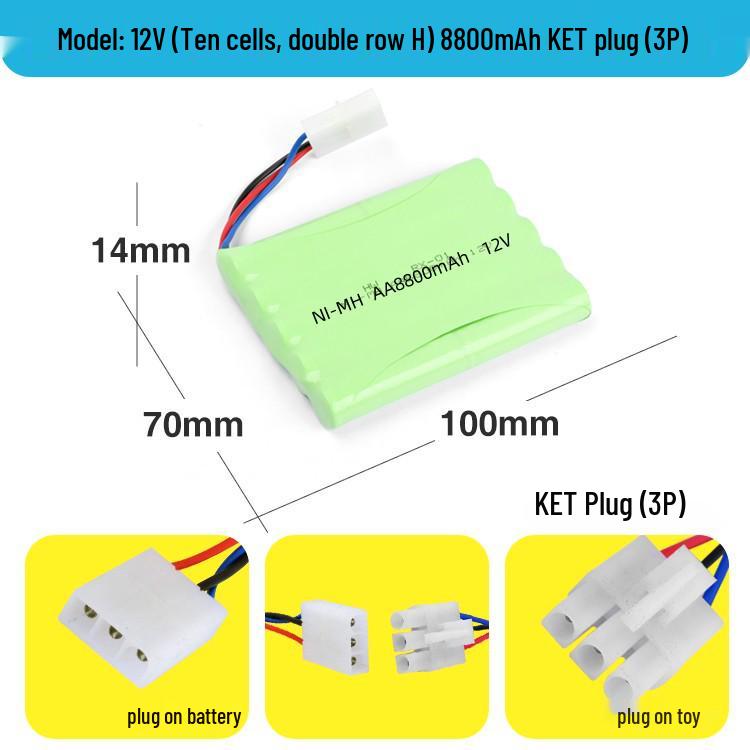 Ni-MH AA Rechargeable Battery Pack for Remote Control Cars: 3.6V To 12V