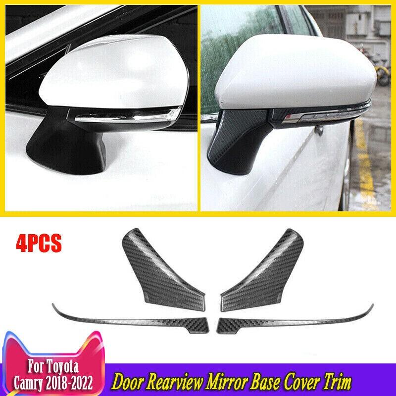 4x For Toyota Camry 2018-2023 Carbon Fiber Door Rearview Mirror Base Cover Trim
