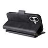 For iPhone 16 Plus Leather Case Magnetic Closure Wallet Stand Phone Cover with Crossbody Strap