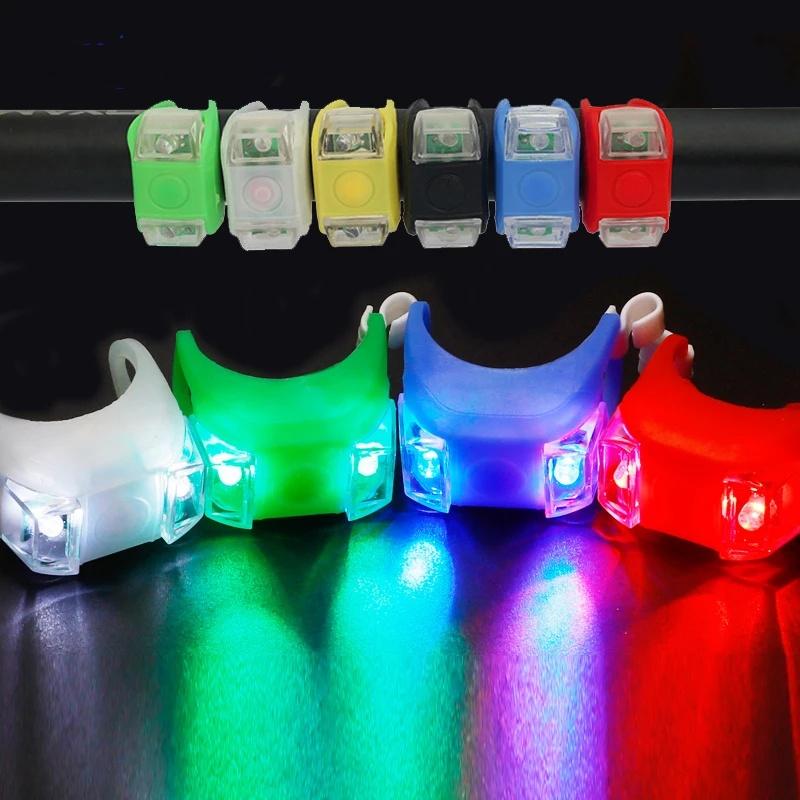 

Silicone Bike Light Night Safety Warning Taillight LED Bicycle Front Rear Lamp Cycling Riding Bike Headlight Wheel Flash Light чёрный