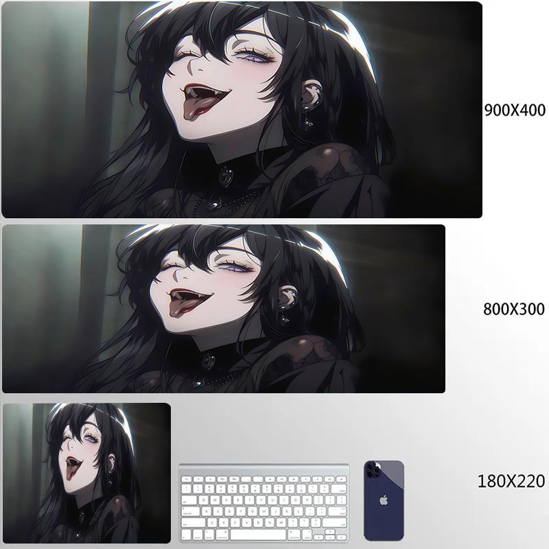 Gaming Mouse Pad HD Print Dark Girl Large Mousepad XXL Rubber Desk Mat for Gamer Desktop Decoration Lock Edge Cool  Mause Mats
