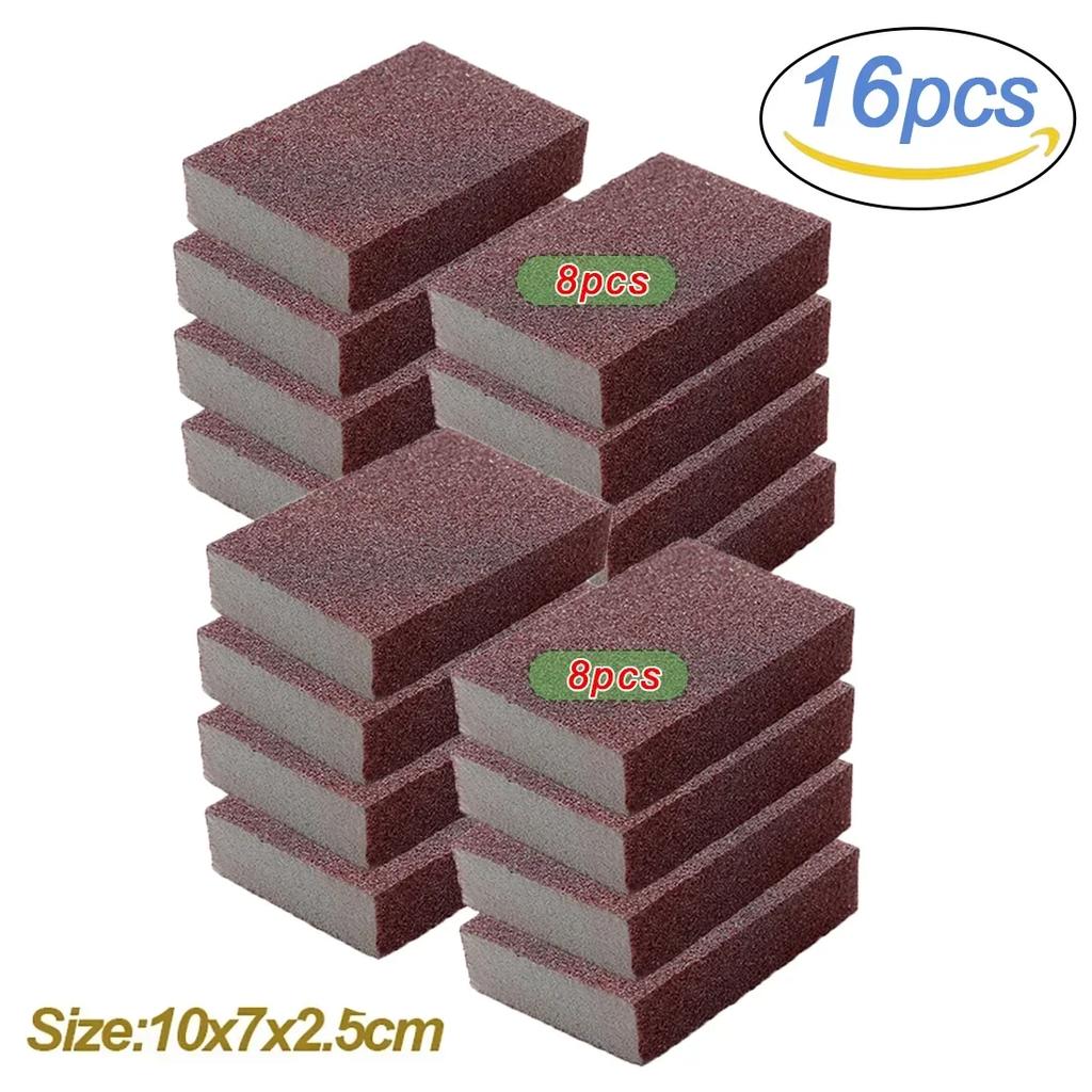 1/16Pcs Magic Sponge Eraser Carborundum Removing Rust Cleaning Brush Descaling Clean Rub for Cooktop Pot Kitchen Sponge