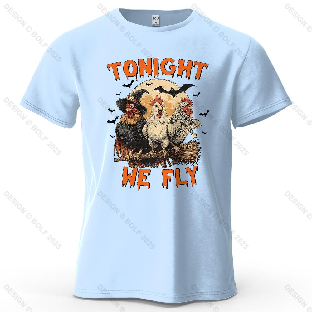 Witch Chicken Magic Printed Tshirt Cotton Loose Version Halloween Costume Printed Tshirt Womens Top Streetwear