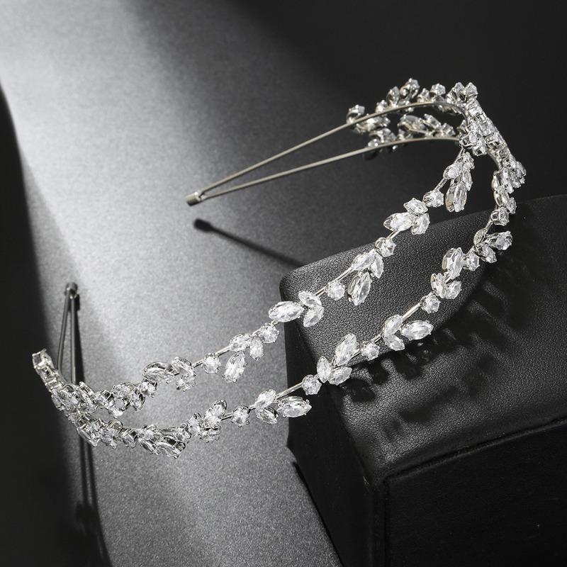 Wedding headband tiara bridal accessories minimalist elegant crystal flower headband