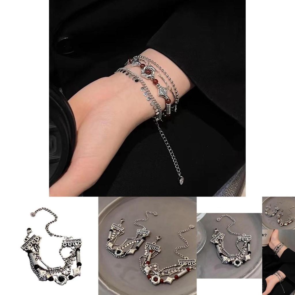 Unique Alloy Bracelet With Geometric Irregular Patterns For Students And Couples