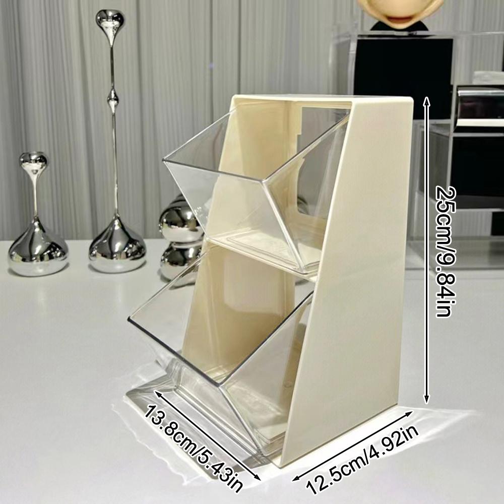 Shelf Organizer Desktop Storage Box Acrylic Transparent Desk Stationery Shelf Office Miscellaneous Sorting Box
