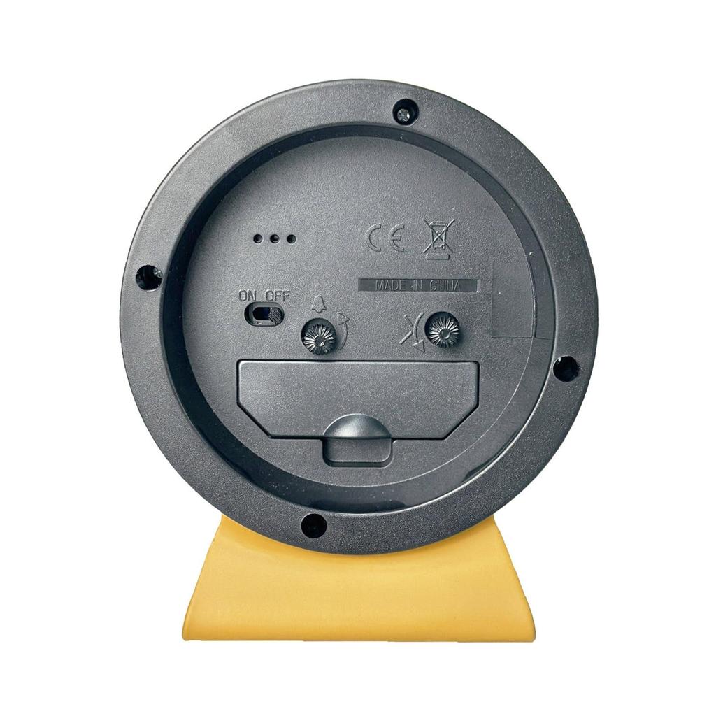 BCL (b.c.l) Steel Frame Alarm Clock, Yellow, Quartz Movement, with Alarm Function