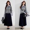 VICTORIA&VERA Andy Velvet 2.0 Faux Two-Piece Patchwork Knit Shirt