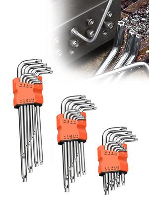 9Pcs Torx Star Wrench Kits Set Allen Keys Hexagon Hex Head Spanner Keys Set Double End L Type Star Screwdriver Hand Repair Tools
