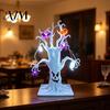 Halloween Tabletop Decorations Lighted Spooky Dead Tree Decor, Ghost Face Haunted Desktop Ghostly Decor with Pumpkin Spider LED String Lights,