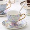 European Style Pearl Textured Ceramic Coffee Cup Office Light Luxury Mug Golden Edged Afternoon Tea Cups Household Drinkware