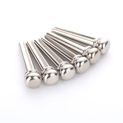 6pcs Guitar Bridge Pins 6 String Pegs Pins Metal Brass Endpin Guitar Fixed String Nail for Acoustic Guitar