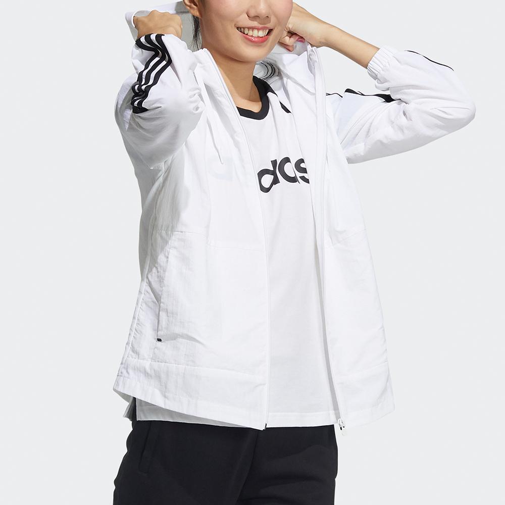Adidas Neo Classic Three Stripes Sports Woven Hooded Jacket Women Jacket White GP5581