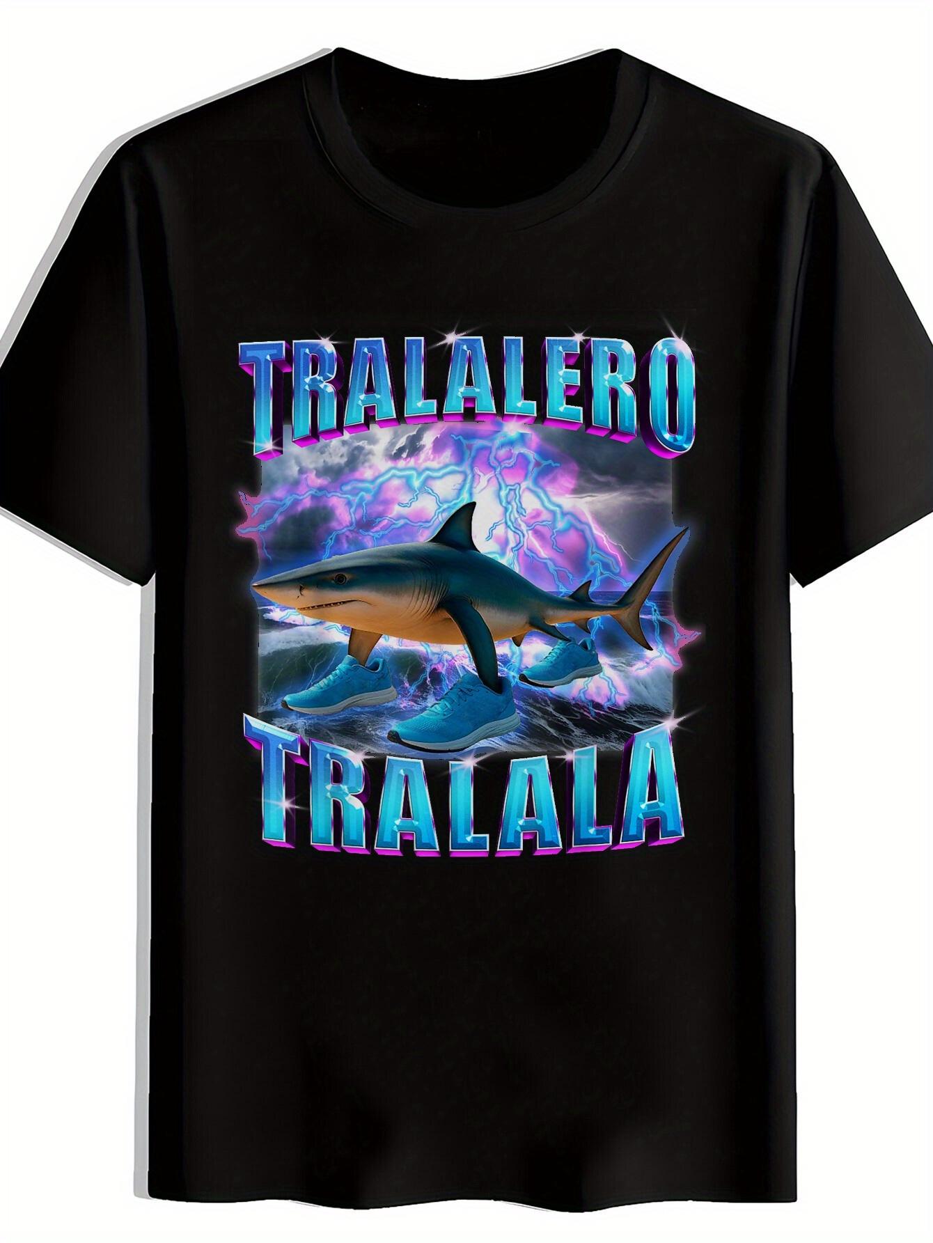 Shark Graphic T-shirt - TRA LA LA LA LAO Print XXXXL
