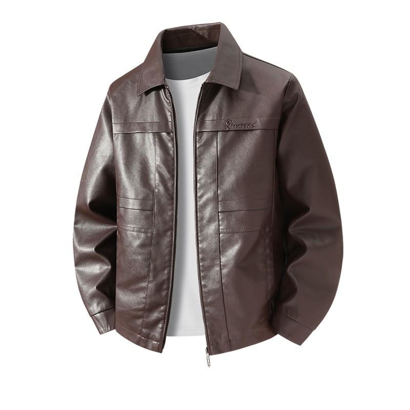Mens 2026 Faux Leather Biker Jacket Stand Collar Casual Slim Fit Teens Young Adults