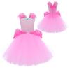Kids Girls Peach Mesh Tutu Dress Headwear Set Children Halloween Cosplay Costumes Child Pretend Princess Party Role Play Outfit