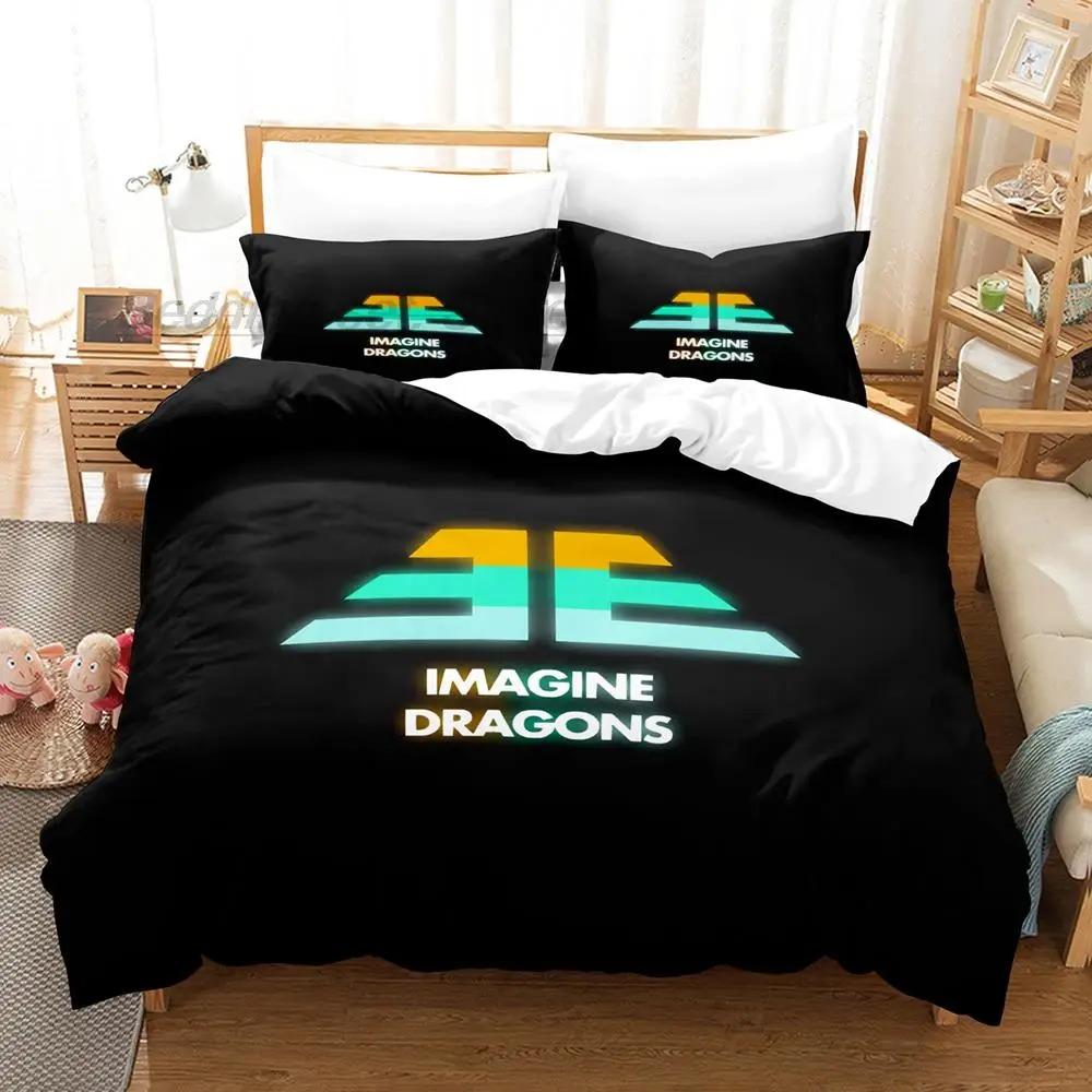 Imagine Dragons Bettwäscheset Einzelbett Twin Full Queen King Size Bettset Aldult Kinder Schlafzimmer Bettdeckenbezug Sets 3D Druck Bettlaken Set