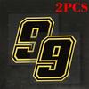 2pcs Motorcycles Gold Number 0-9 Stickers Waterproof for Motorcycle Fairing Helmet Car Windows Trunk Universal Vinyl Decals
