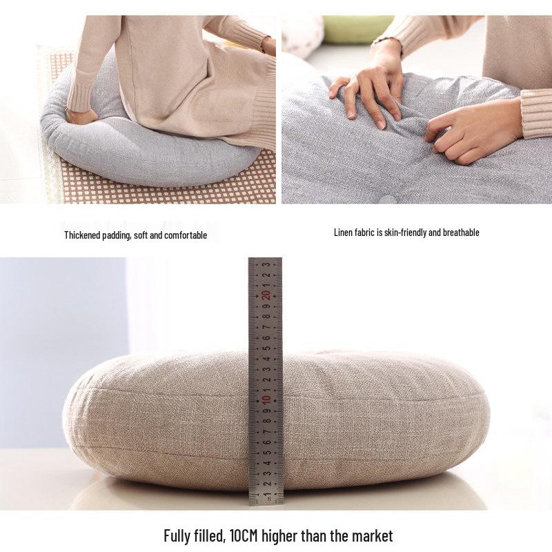 Washable Japanese-Style Thick Linen Tatami Floor Cushion for Living Room