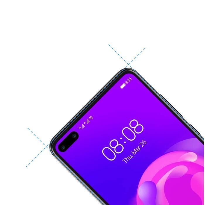 Verre Trempe pour Huawei P40 [Pack 2] Film Transparent Intégral Bord Noir Vitre Protection Ecran Phonillico®