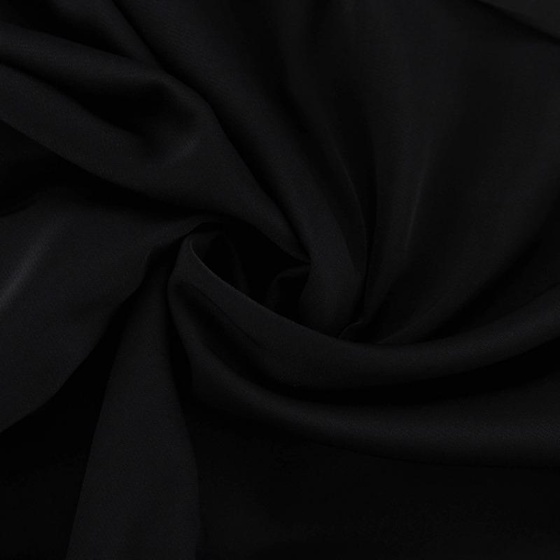 Svart Elegant For Kvinner Langermet Slank Høy Midje Minikjoler 2024 Sommerfolder Skjøte Ruffle O-hals Kjole Femme Frankrike Uformell aftenkjole Dame
