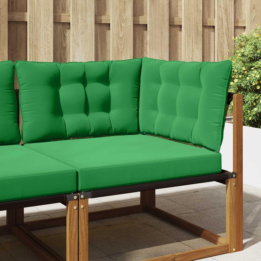 Outdoor Sofa Cushion Set 3 Pcs Green Polyester