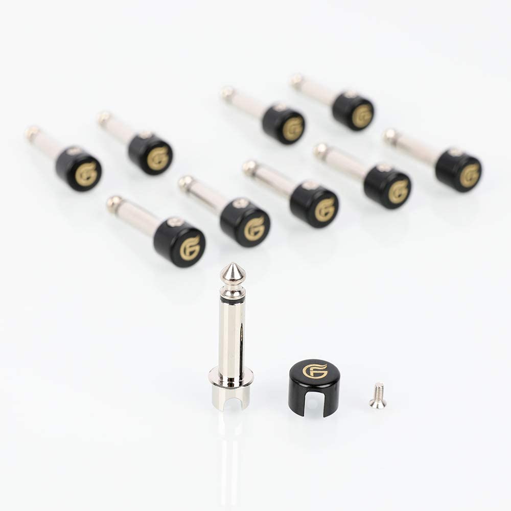 GHOSTFIRE Solderless Patch Cable Kit with 10 Silver Plugs (Straight-Type Only) and 3m Shielded Cable, DIY Pedalboard Guitar Effects Kit (SP-01)