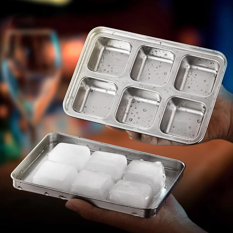 Ice Cube Mold Coffee Freezer Tray Cubes Stainless Steel Wear-Resistant Non-Stick Whiskey Making Sphere Steel Lid Box
