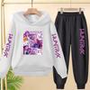 Dětský roztomilý dívčí anime Lovci démonů Chlapci Dívky Batole Sportovní top+kalhoty Dvoudílná mikinová souprava