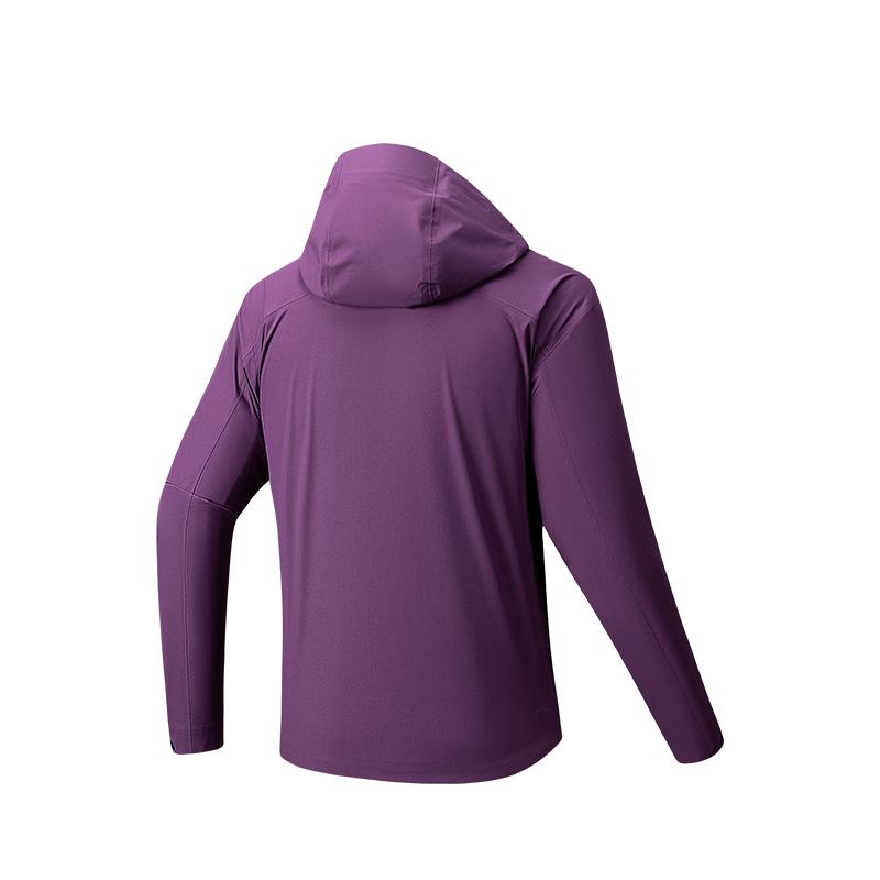 Anta Outdoor Series Simple Hard Shell Versatile Loose Fit Hooded Solid Color UV Protection Breathable Windproof Waterproof Jacket 952536601-6