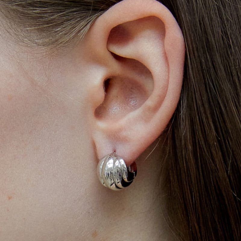 By Hyeres Pumpkin One Touch Earrings (Silver) BH7E56743WBXXX