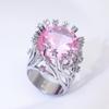 Zhenrong Hot-Selling Pink Crystal Tree Branch Ring - European & American Creative Exaggerated Design for Women