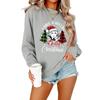 Women's Casual Round Neck Long Sleeve Christmas Graphic Sweatshirt, Loose Fit Pullover for Everyday Wear