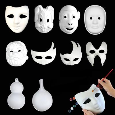 Handgefertigte Maskenballmaske Weiße Halbgesichtsmaske Japanisches Cosplay Leere Maske Party