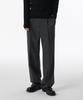 Whipcord One-Pleat Wide Hidden Banding Slacks [Gray]