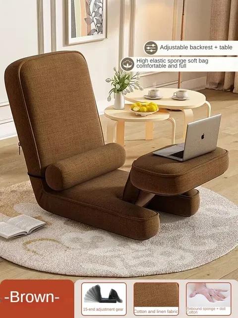 Comfortable Stylish Portable Foldable Chaise Lounge Chair Bed for Dormitory and Bedroom Vintage Tatami Style Portable Folda