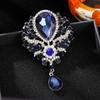 Luxury Rhinestone Rhinestone Bow Tie Clear Crystal Vintage Fashion Crystal Brooches Dangle Design Large Crystal Teardrop Brooch