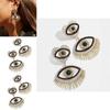 Chic Alloy Earrings With Rhinestones And Beads Stylish Devils Eye Design