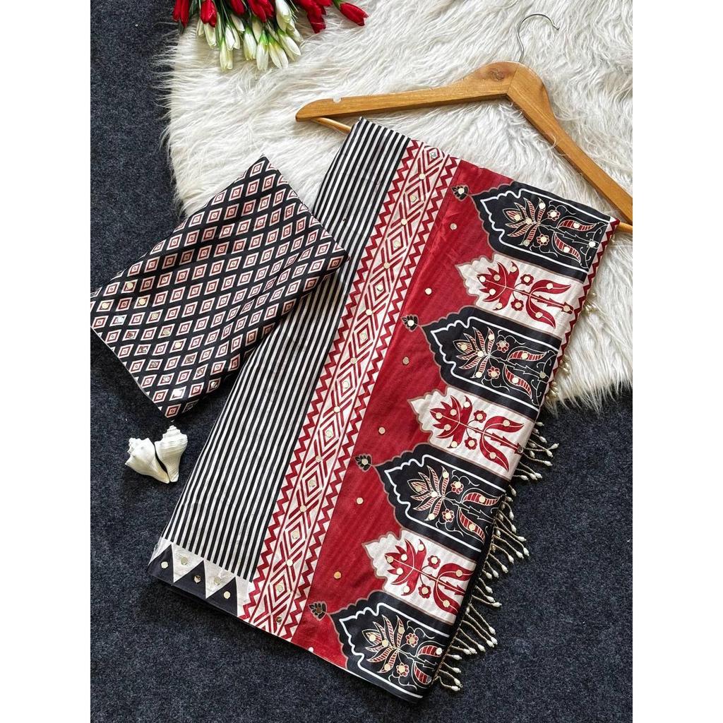 New Super Hit Ajrakh Print Saree Collection