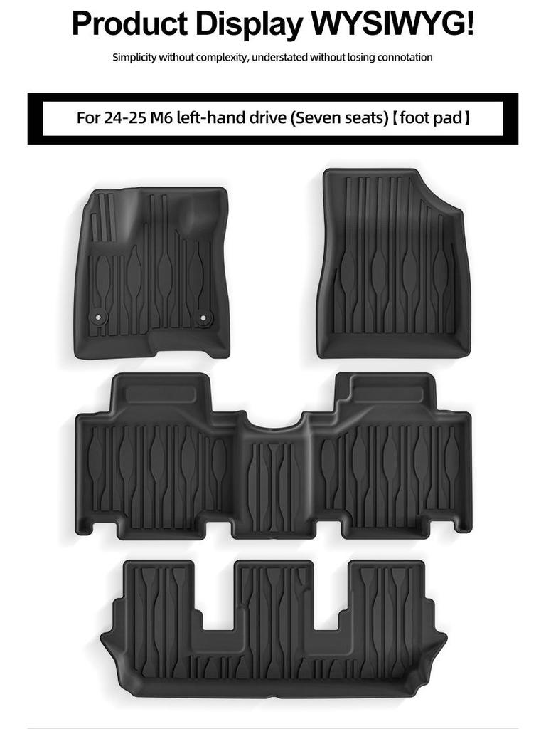 2024 BYD M6 Dedicated TPE Floor & Trunk Mats, Dirt-Resistant, LHD/RHD Compatibility
