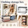 Grand Sac de Rangement en Plastique Transparent Épais avec Fermeture Éclair et Poignées pour Vêtements Rangement Déménagement Boîte de Rangement Organisateur de Dortoir Contenant de Rangement pour Armoire