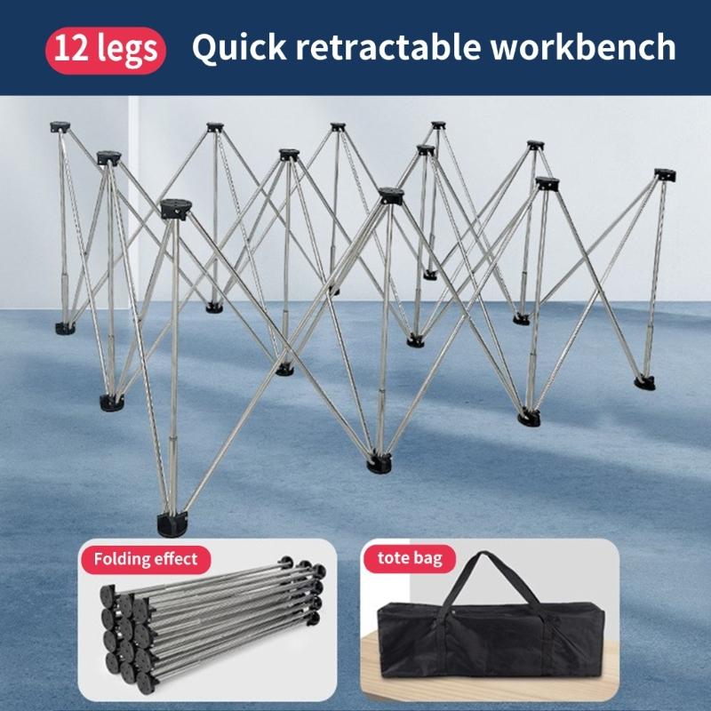 Portable Sawhorse Spiders Leg Workbench Foldable Work Tables Support Work Quick Telescopic Bracket with Carry Bag