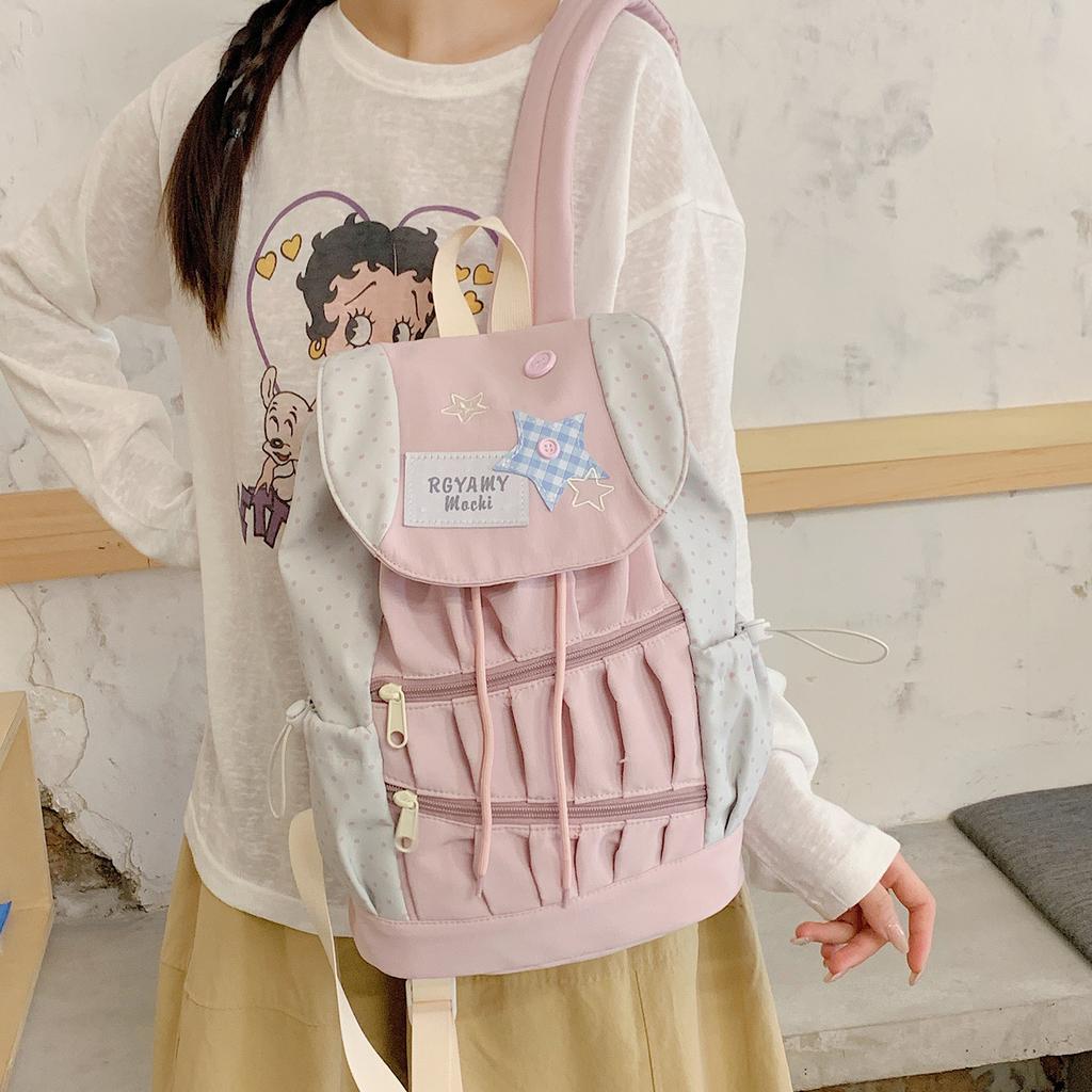 Schoolbag College Style Backpack Women's 1011 New Lightweight Backpack Large Capacity Casual Backpack Versatile Student School Bag Women