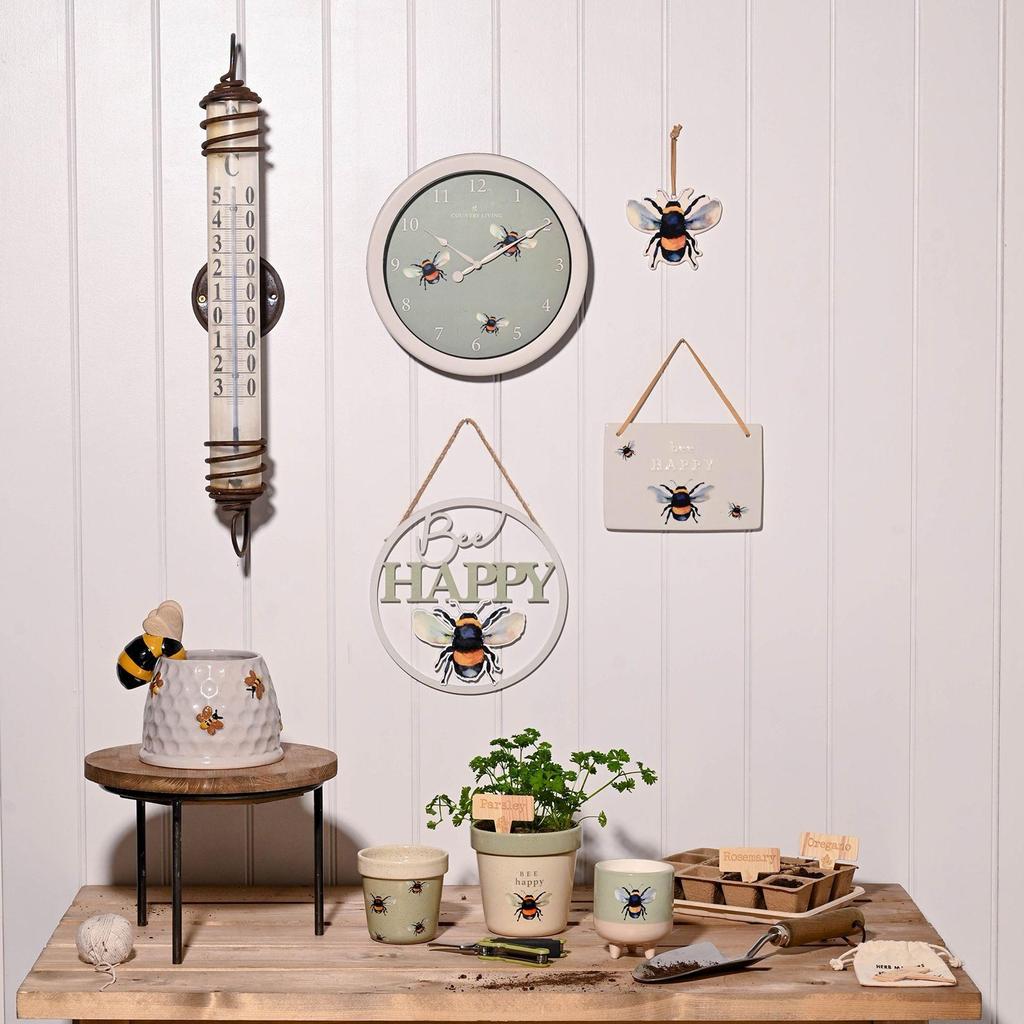 Country Living Outdoor Clock - Bee 26.5 Cm