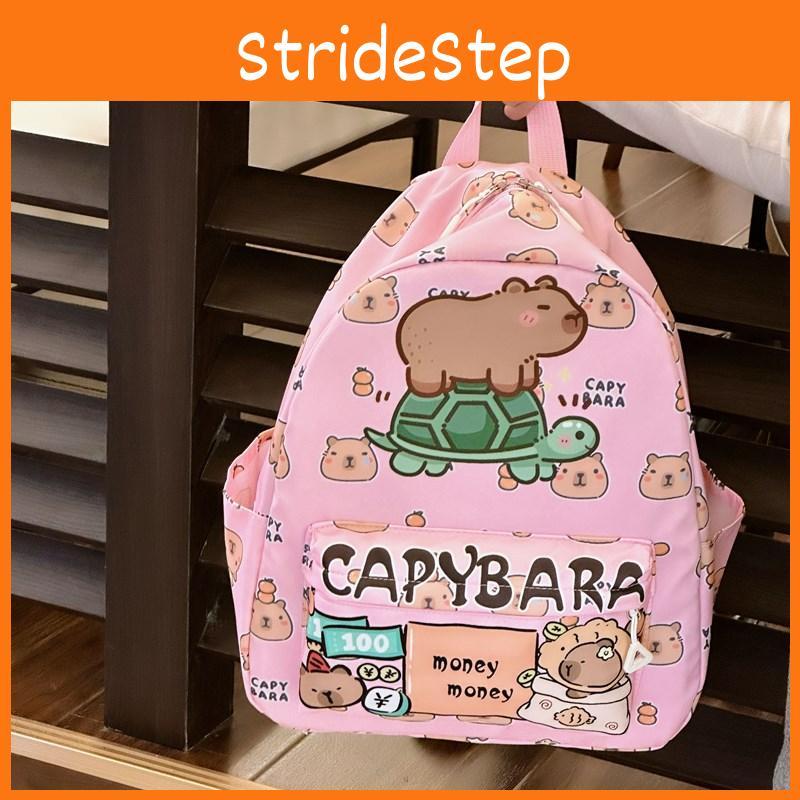 Print Adorable Capybara Children Backpack Spacious Lightweight For School Use