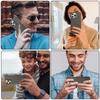 Patchwork Faux Leather Anti-Slip Phone Case for Apple 17 Pro Max/16/15/14 Pro/13/12, Trendy Half-Covered Hard Design