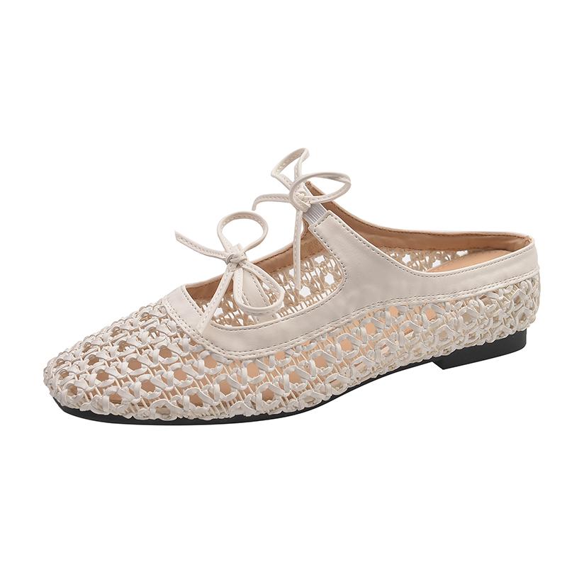 Sommer Überzehen-Web Damen Hausschuhe Elegant Bequem Slipper Slingback Mules Pantoletten Schuhe