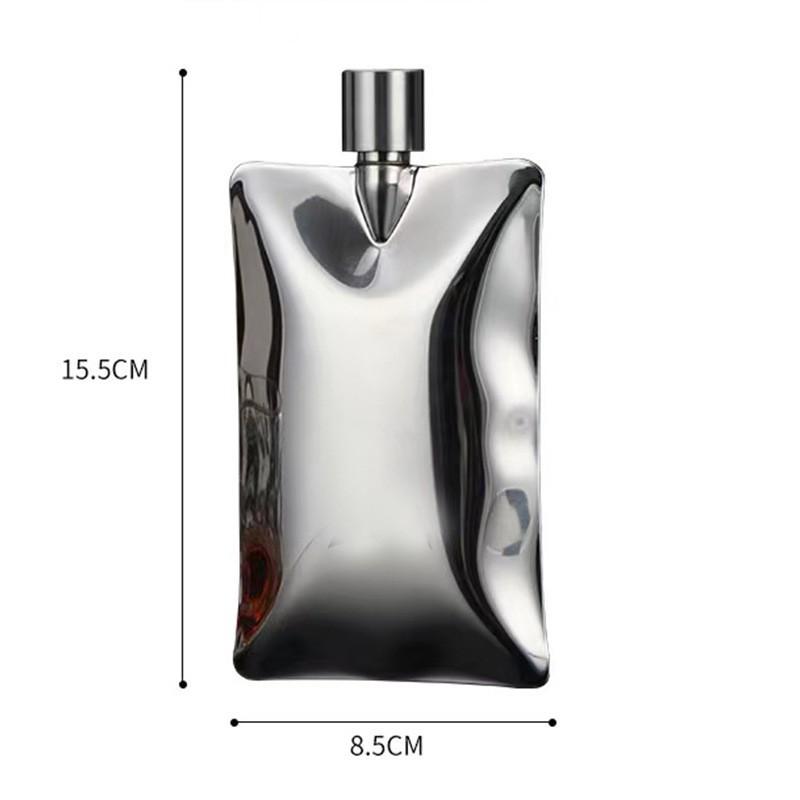 1 Stück Kreative Edelstahlflasche Outdoor Tragbar Kompaktflasche Einfach Stilvoll Alkoholbehälter für Reisen Tägliches Tragen 175ml