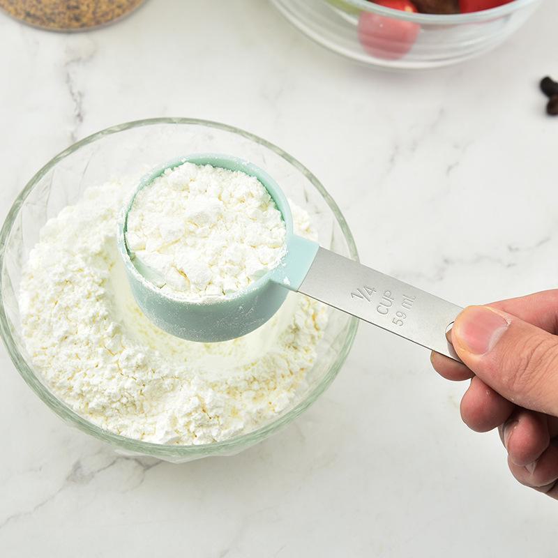 8-Piece Stainless Steel Handle Measuring Cup and Spoon Set with Scale
