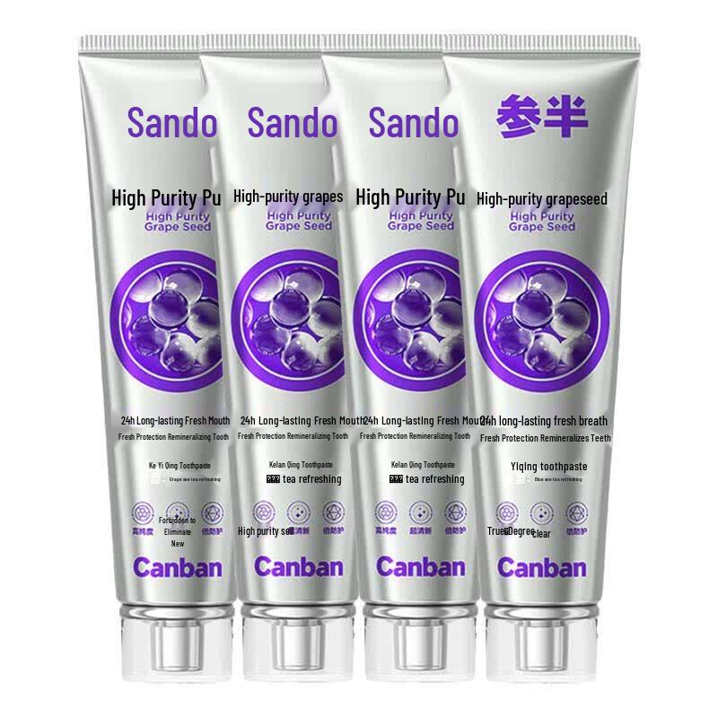 Canban Keyiqing Grape Tea Refreshing Toothpaste, 4x120g Pack